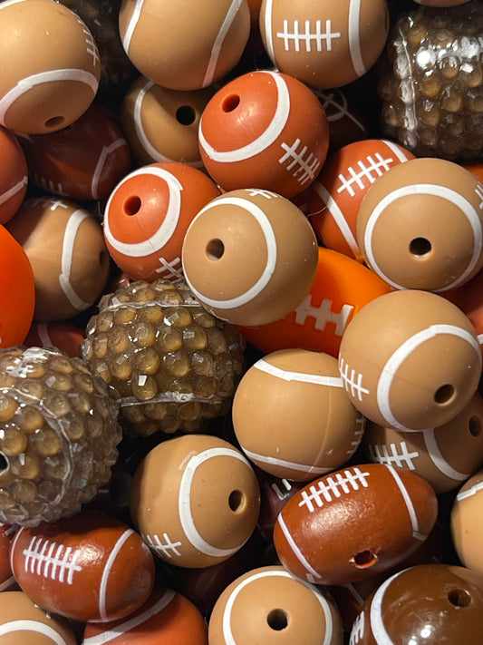 Mixed Football Beads