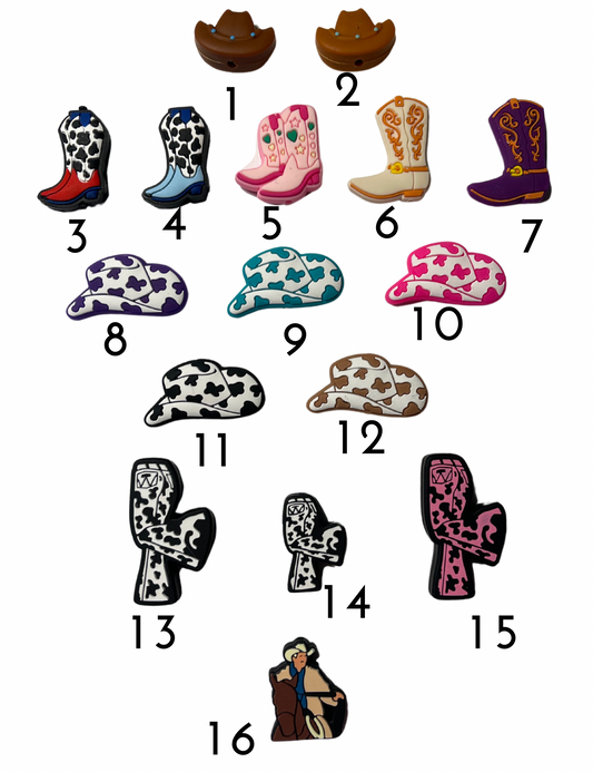 Cowboy hats, cowboy boots and cactus ( cow prints) 16 styles