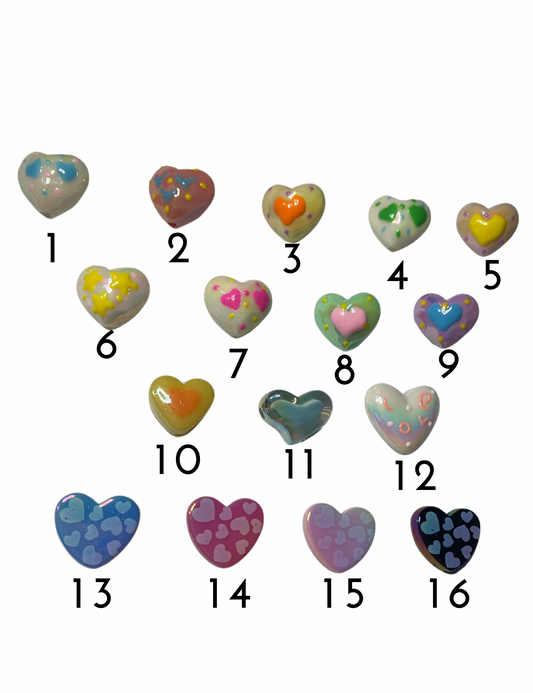 Porcelain/Glass Hearts 16 Styes